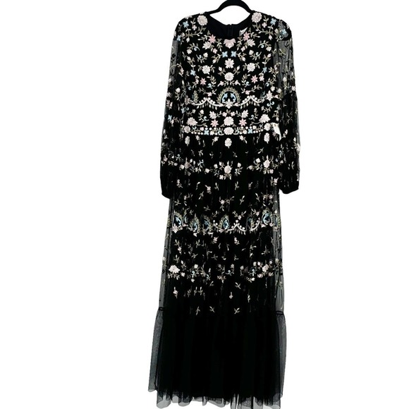 Mac Duggal Sequin Embroidered Gown Blouson Sleeves Size 12 NWT - Picture 12 of 13
